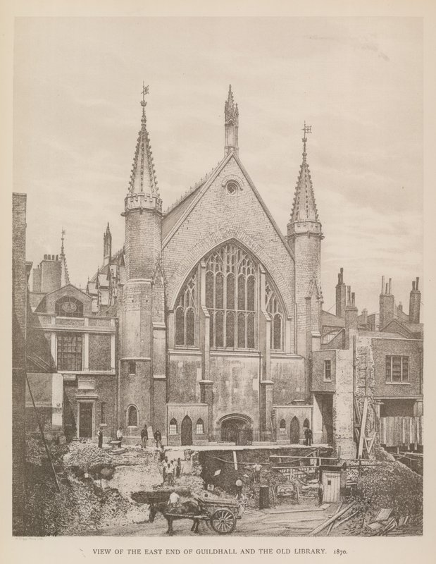 1870年，市政厅，伦敦和旧图书馆东端的视图 作者 英国摄影师
