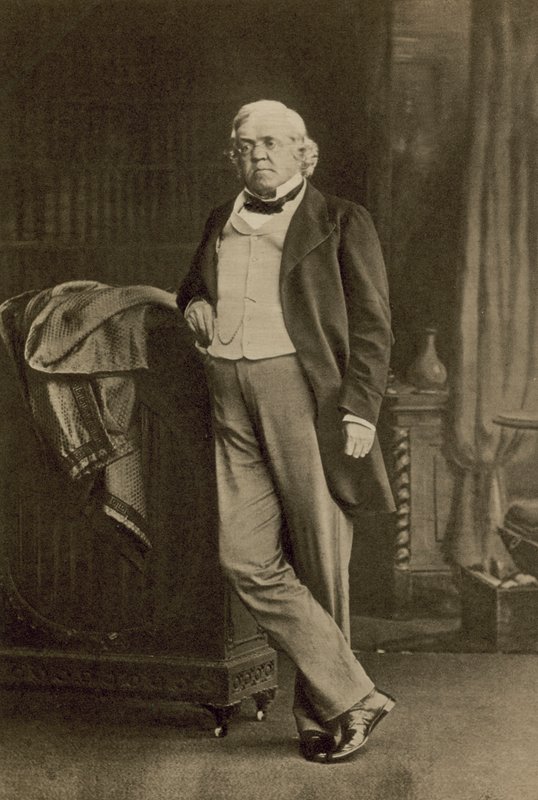 William Makepeace Thackeray，英国小说家和讽刺作家（黑白照片） 作者 英国摄影师