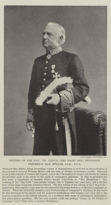 当日作家，尊敬的Frederick Max Muller教授，LLD，DCL 作者 英国摄影师