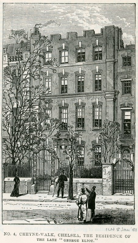 4 Cheyne Walk，切尔西，已故乔治艾略特的住所 作者 英语学校