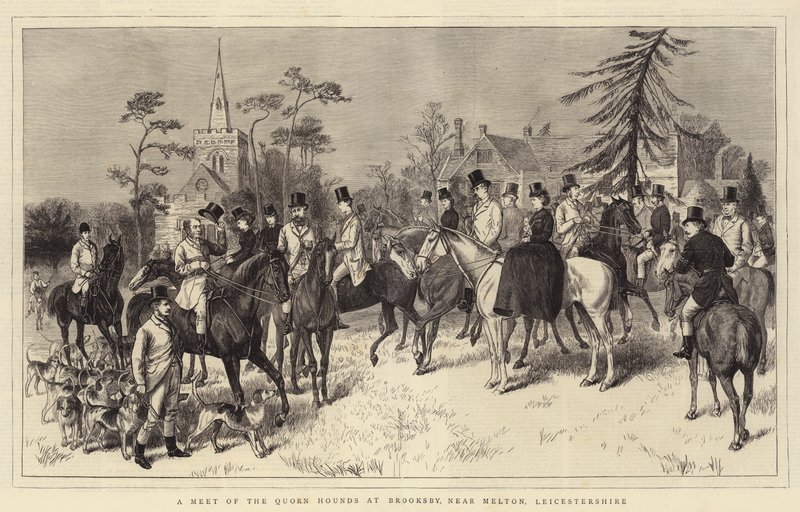 A Meet of the Quorn Hounds at Brooksby, near Melton, Leicestershire (engraving) 作者 英语学校
