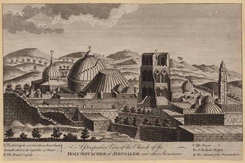 A Perspective View of the Church of the Holy Sepulchre at Jerusalem, and other Structures (engraving) 作者 英语学校