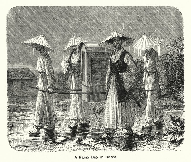科里亚的雨天》（雕刻）。 作者 英语学校