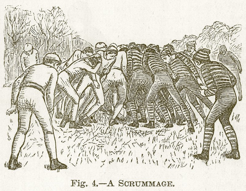 一个Scrummage，卡塞尔斯体育和消遣书的插图，c.1890 作者 英语学校