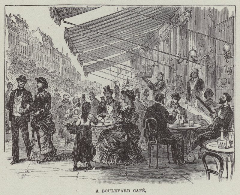 A boulevard cafe (engraving) 作者 英语学校