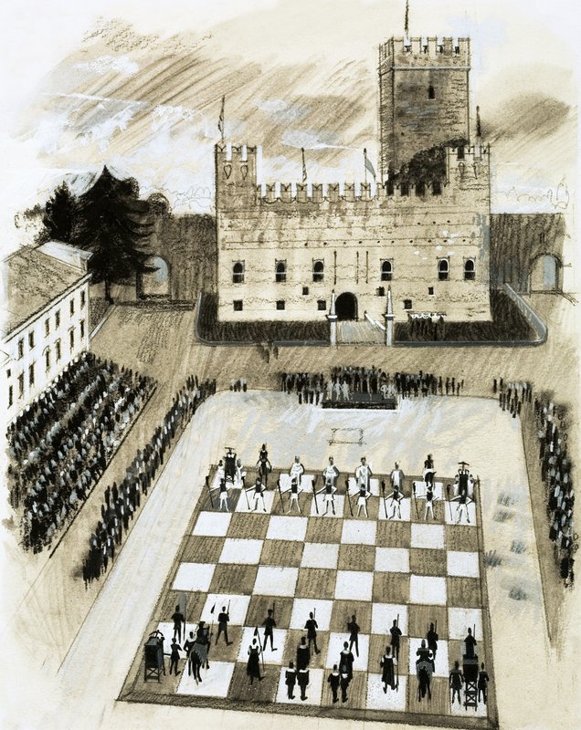 一场巨大的国际象棋比赛是Marcostica镇的一个节日的一部分 作者 英语学校