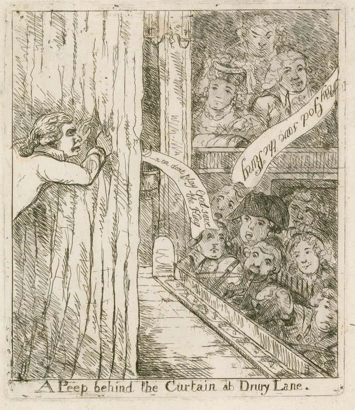 在Drury Lane的窗帘后面窥视;动画片 作者 英语学校