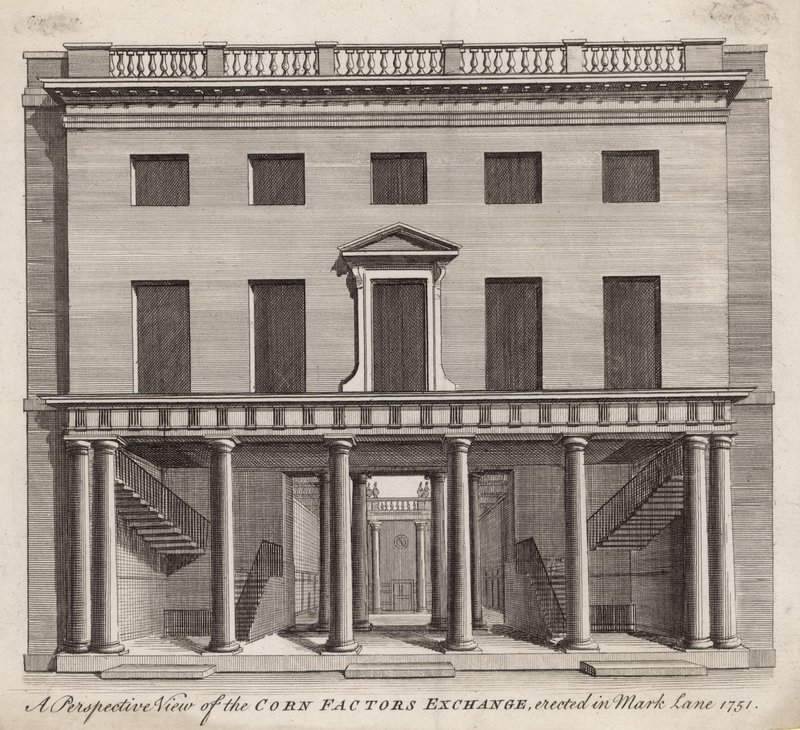 玉米因子交换的透视图，建于Mark Lane 1751 作者 英语学校