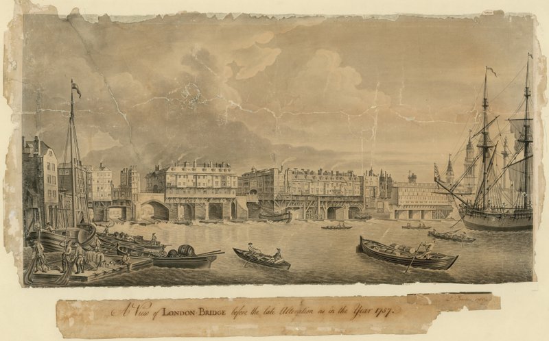 伦敦桥的视图在1757年的晚期改建之前 作者 英语学校