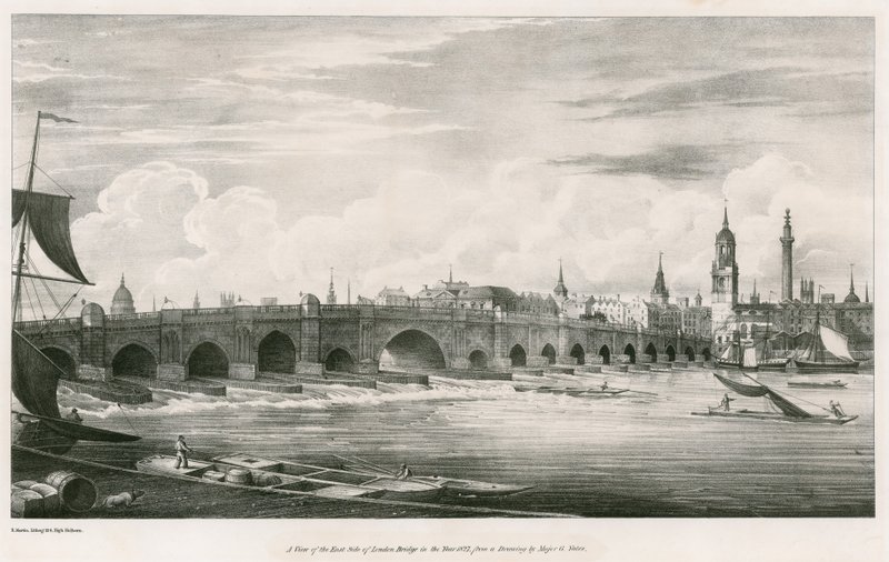 1827年伦敦桥东侧的视图 作者 英语学校