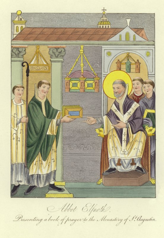 Abbot Elfnoth向圣奥古斯丁修道院赠送一本祈祷书 作者 英语学校