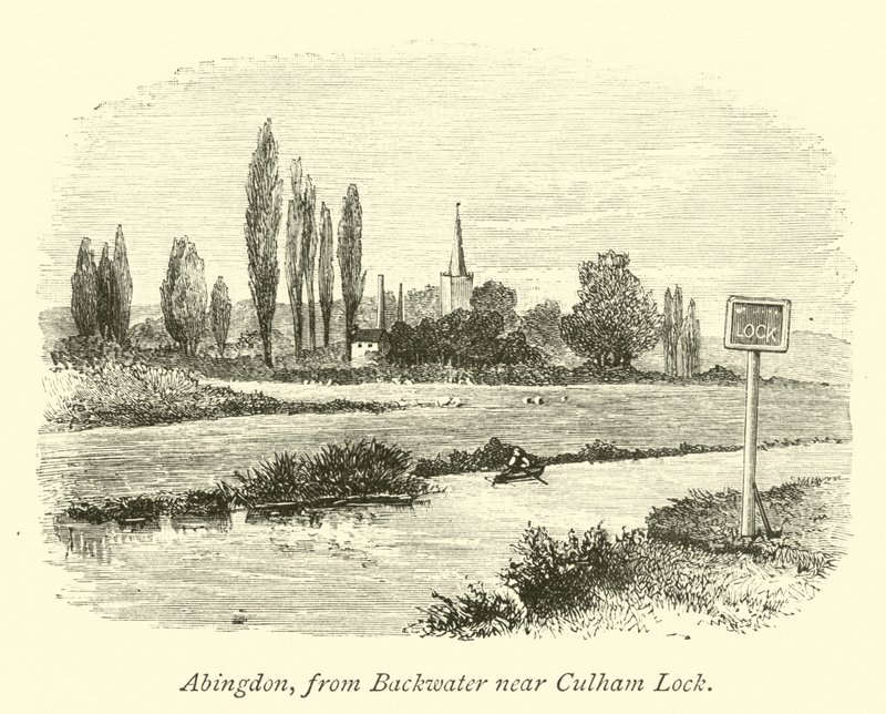 Abingdon，来自Culham Lock附近的Backwater 作者 英语学校