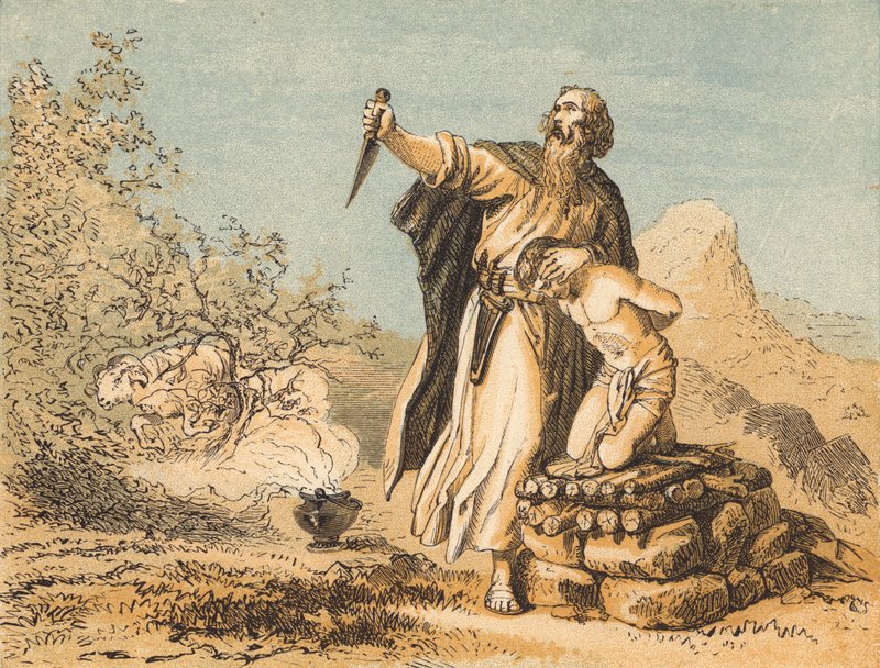 Abraham offering up Isaac (coloured engraving) 作者 英语学校