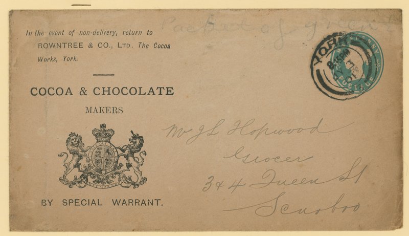 地址标签来自Rowntree＆Co，The Cocoa Works，York 作者 英语学校