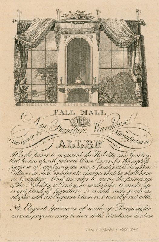 广告为Allens新家具仓库，61 Pall Mall，伦敦 作者 英语学校