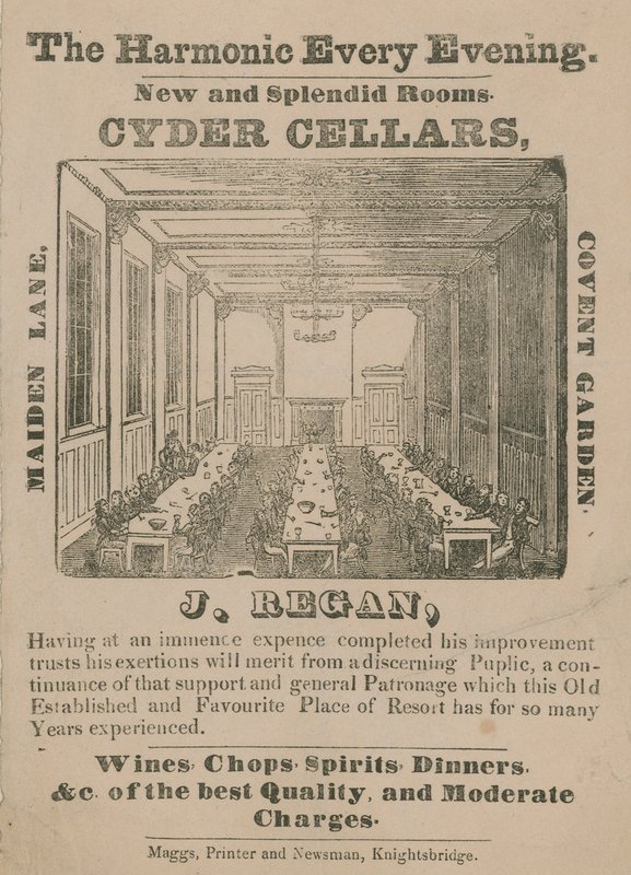 Cyder Cellars，Maiden Lane，Covent Garden的广告 作者 英语学校