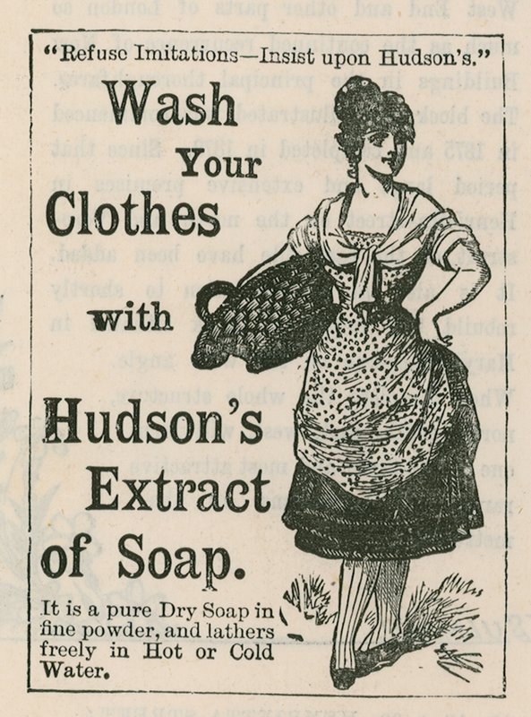 广告为Hudsons肥皂提取物 作者 英语学校