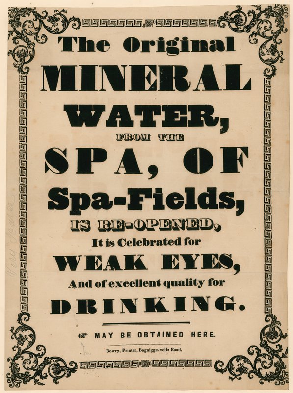 来自Spa-Fields水疗中心的原始矿泉水广告 作者 英语学校