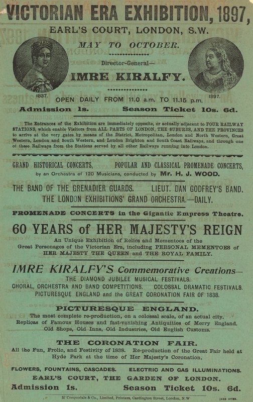 维多利亚时代展览的广告，1897年，在Earls Court 作者 英语学校