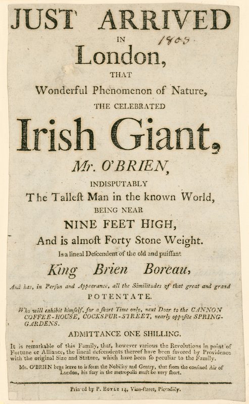 查尔斯·伯恩（Charles Byrne）的故事，又名爱尔兰巨人奥布莱恩（OBrien），是世界上最高的人 作者 英语学校