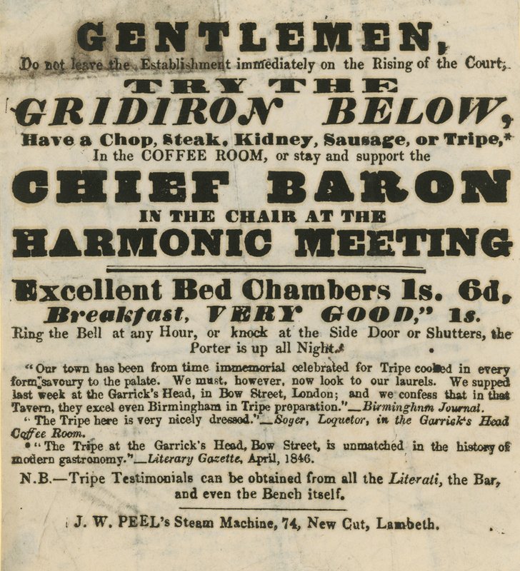 Garricks Head，Bow Street的广告 作者 英语学校