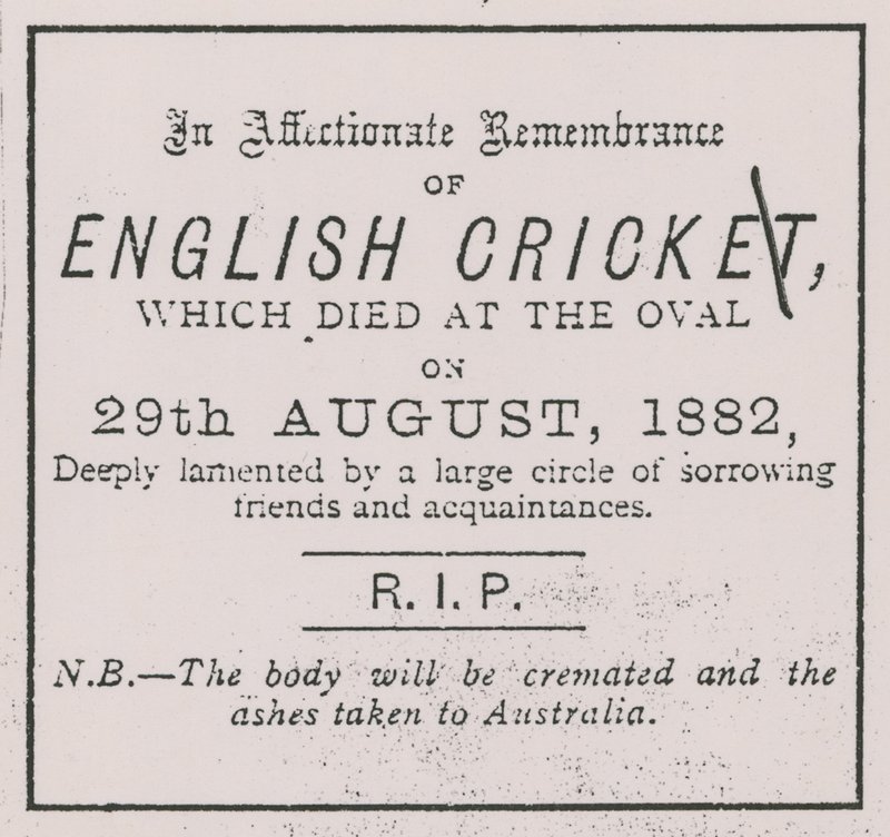 1882年8月，体育时代的广告引入了灰烬的概念 作者 英语学校
