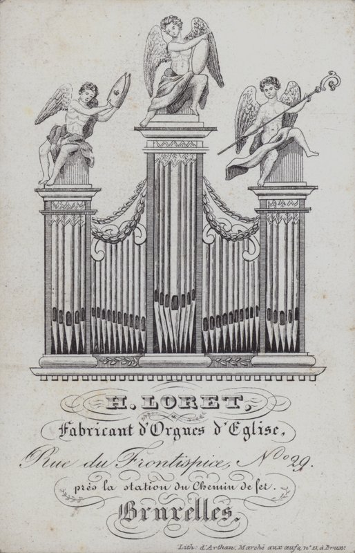 Advertisement for H Loret, maker of church organs, Brussels, Belgium (litho) 作者 英语学校