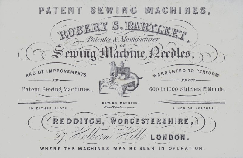 Robert S Bartleet 缝纫机的广告（平版印刷） 作者 英语学校