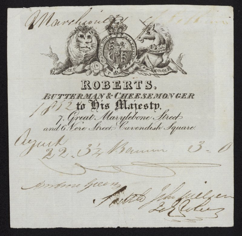 Roberts，butterman和cheesemonger，伦敦的广告 作者 英语学校