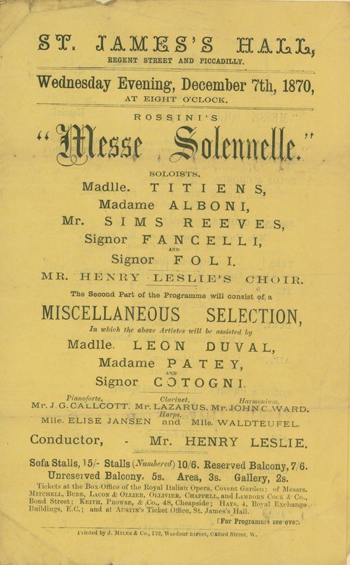 Rossinis Mass Solemn制作广告 作者 英语学校