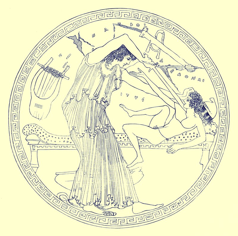 Aedon杀死Itys，插图出自JE Harrison和DS MacColl的“希腊花瓶绘画”，1894年出版 作者 英语学校