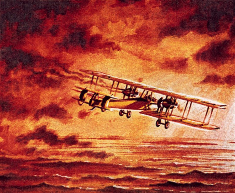 Alcock和Brown在他们的Vickers&39;Vimy&39;中 作者 英语学校