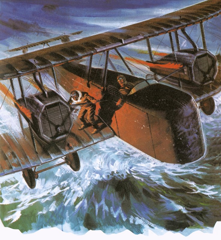 Alcock和Brown在他们的Vickers&39;Vimy&39;中 作者 英语学校