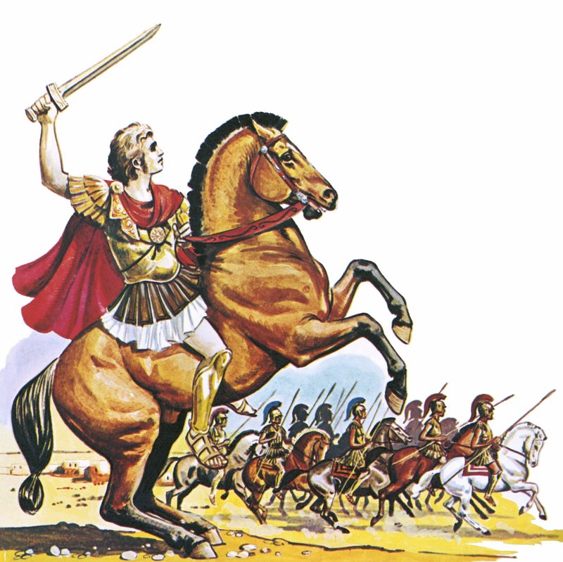 亚历山大大帝在Bucephalus 作者 英语学校