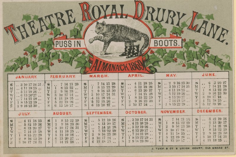 1869年的Almanack，由Theatre Royal Drury Lane发行 作者 英语学校