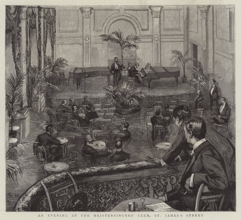 圣詹姆斯街 Meistersingers 俱乐部的一个晚上（版画） 作者 英语学校