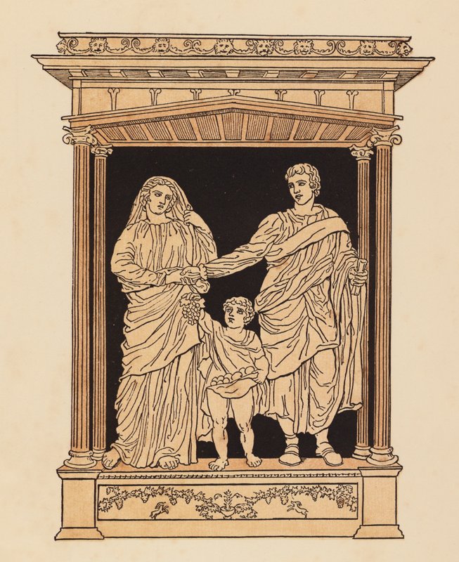 古罗马：克劳迪娅和普登斯的婚姻（彩色石版画） 作者 英语学校