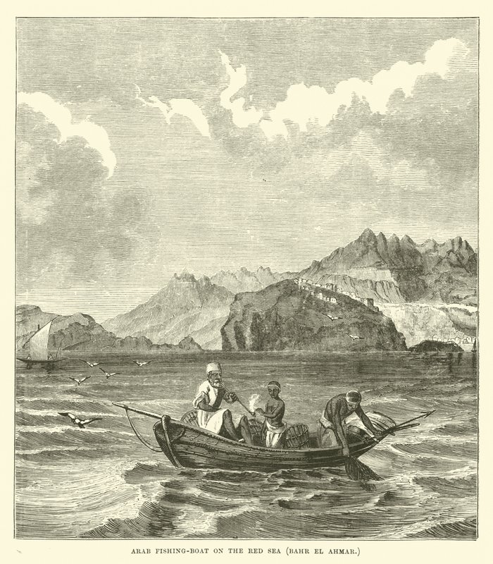 阿拉伯渔船在红海，Bahr el Ahmar 作者 英语学校