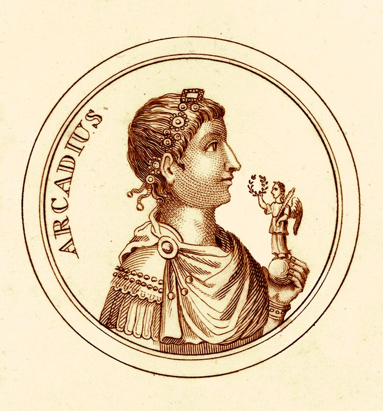 Arcadius，1825年出版的George Crabb的“通用历史辞典”插图（数字增强图像） 作者 英语学校