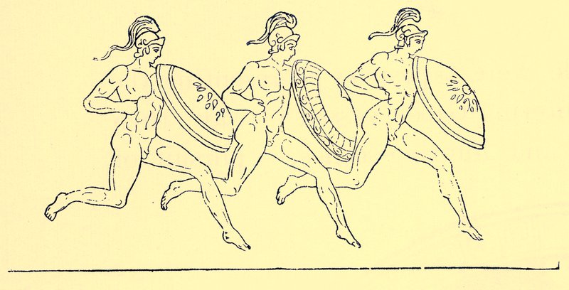 武装竞赛，来自希腊历史的插图由Victor Duruy，1890年（数字增强图像） 作者 英语学校