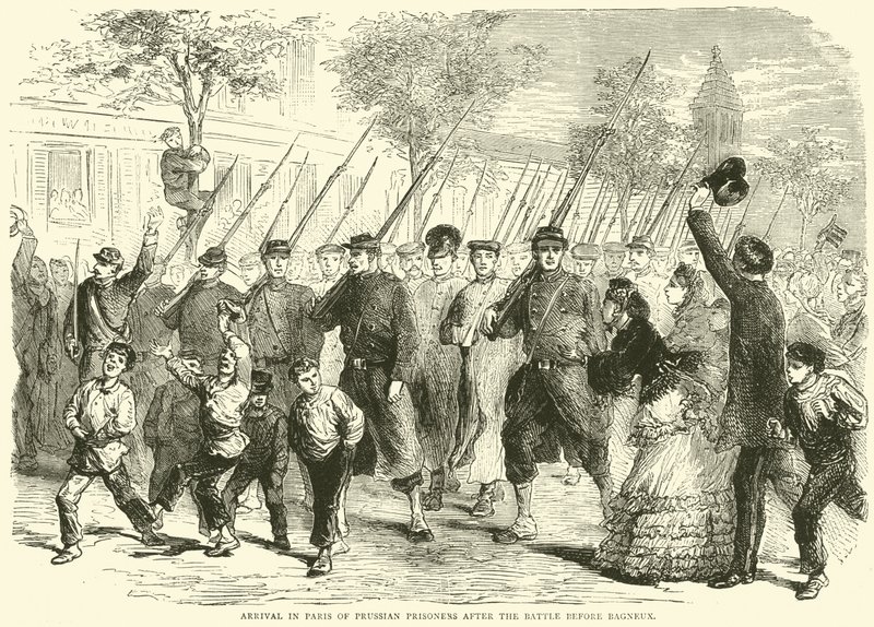 1870年10月，在Bagneux战斗之后抵达巴黎的普鲁士囚犯 作者 英语学校