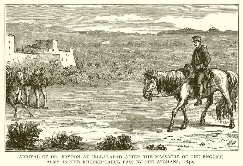 1842年阿富汗人在Khoord-Cabul山口大屠杀英国军队后，Jellalabad的Brydon博士抵达 作者 英语学校