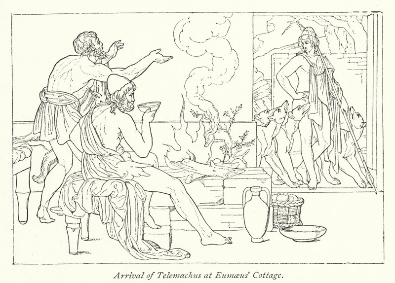 Arrival of Telemachus at Eumaeus