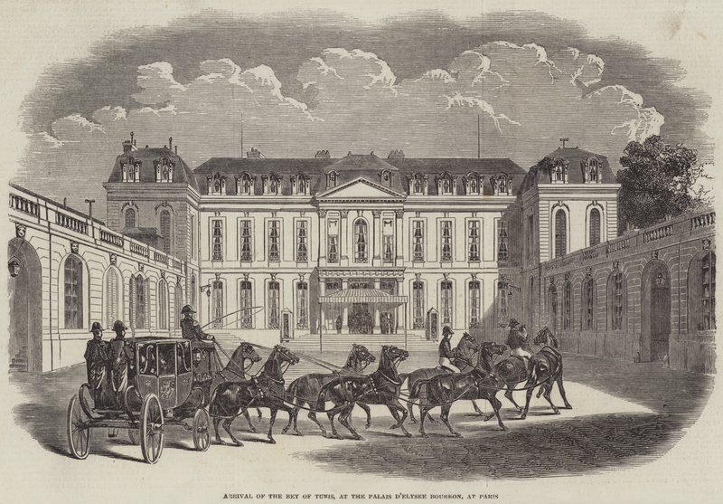 抵达突尼斯的 Bey，在 Palais d