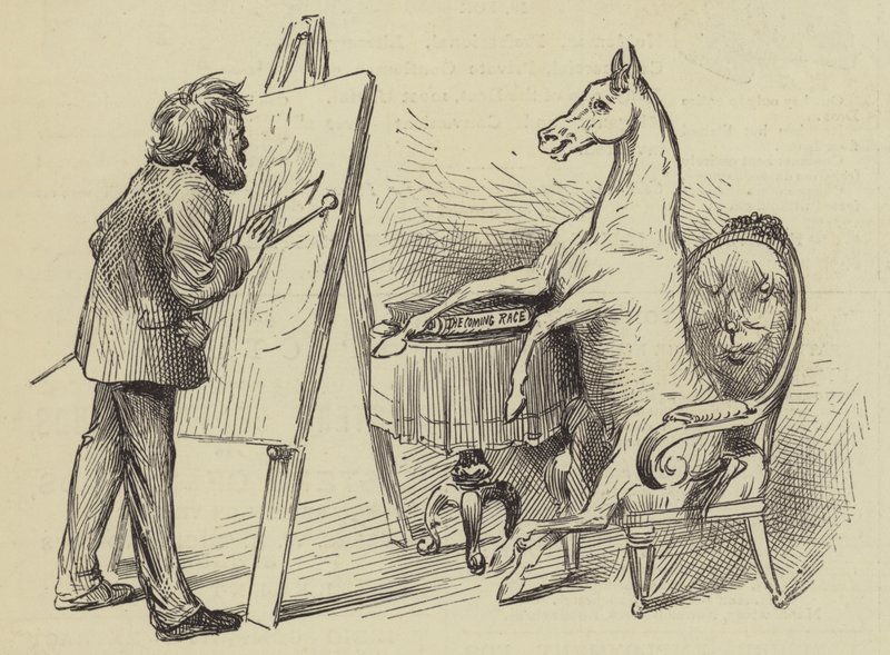 艺术家画马（雕刻） 作者 英语学校