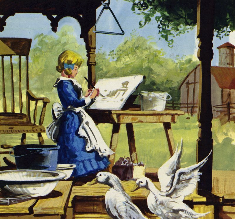 小时候，Anna Mary Robertson喜欢画画 作者 英语学校