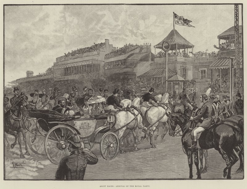 Ascot Races, Arrival of the Royal Party (engraving) 作者 英语学校