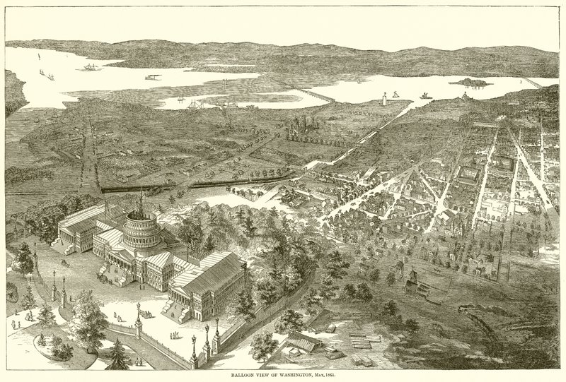 华盛顿的气球视图，5月，1861年 作者 英语学校