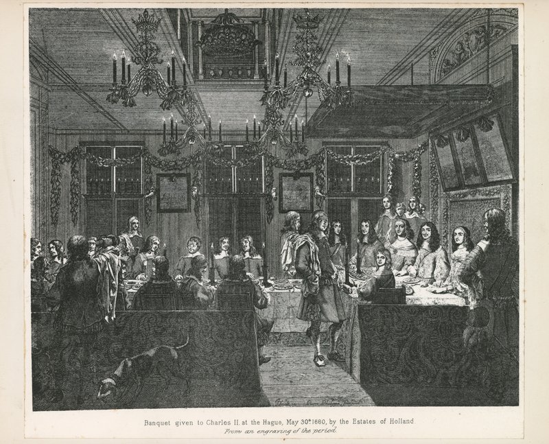 1660年5月30日，由荷兰的庄园举行的查理二世国王宴会 作者 英语学校