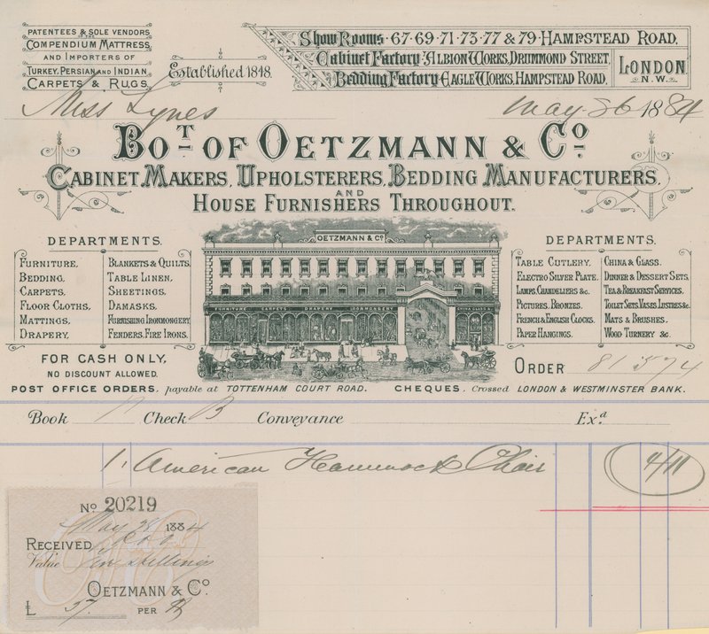 来自Oetzmann＆Co的Bill，橱柜制造商，室内装潢商，床上用品制造商和家用电器 作者 英语学校